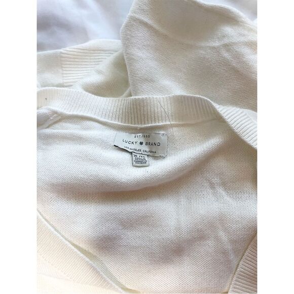 Lucky Brand V-Neck Sweater | Cream - Picture 12 of 13